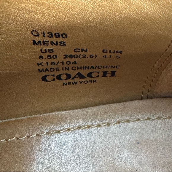 Coach New York Men’s Black‎ Leather Oxfords with Buckle size 8.5 main image 9